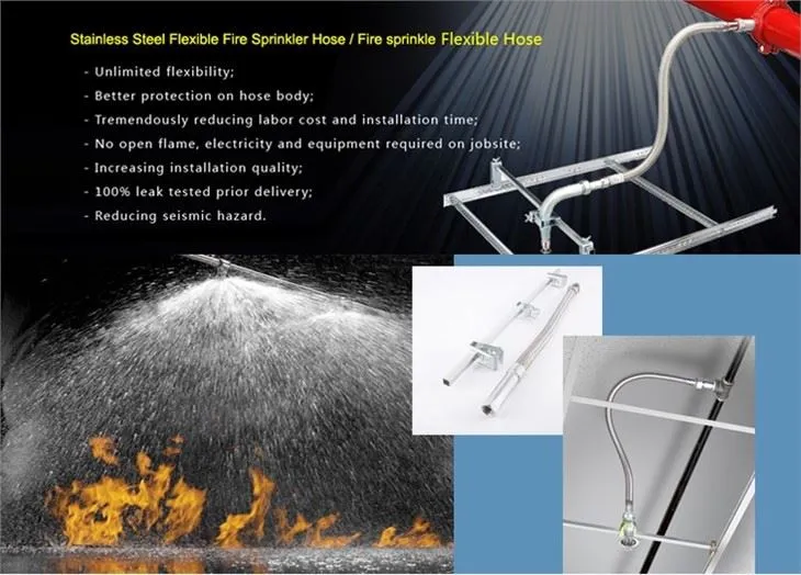 Flexible Sprinkler Hose With Fittings And Anchoring System For Fire Protection Service
